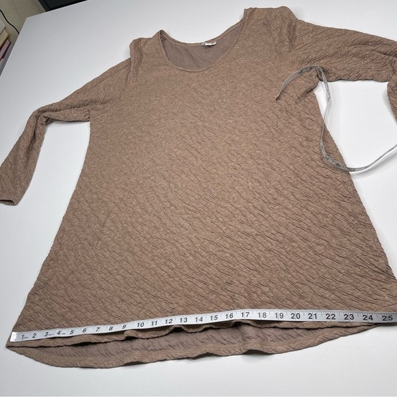 JJill Top Tunic Long Sleeve Tan Neutral Minimalist Lagenlook Office Career Brown - Picture 10 of 14